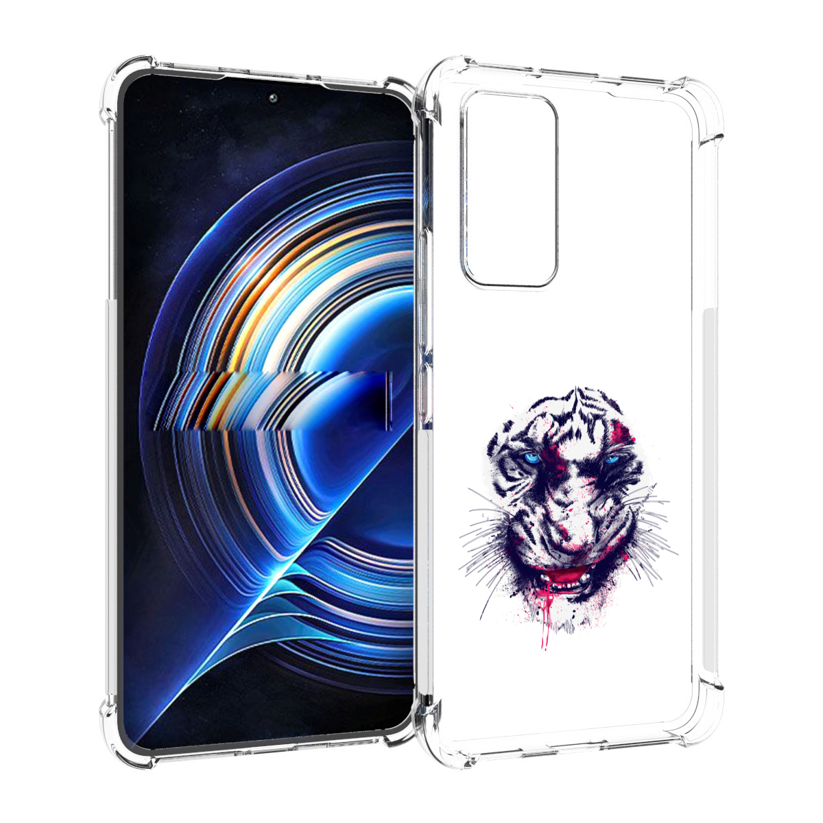 

Чехол MyPads безумный тигр для Tecno Camon 19 Neo, Прозрачный, Tocco