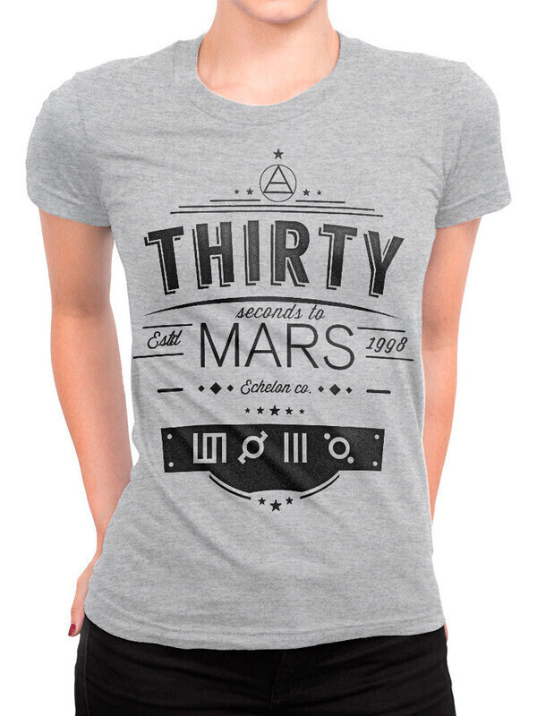 

Футболка женская Dream Shirts Thirty Seconds to Mars Женская 50007211 серая 3XL, Thirty Seconds to Mars Женская 50007211