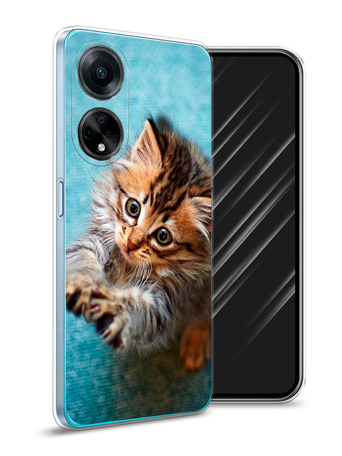 

Чехол Awog на Oppo A98 "Котенок просит есть", Бирюзовый;коричневый;белый, 2514450-2