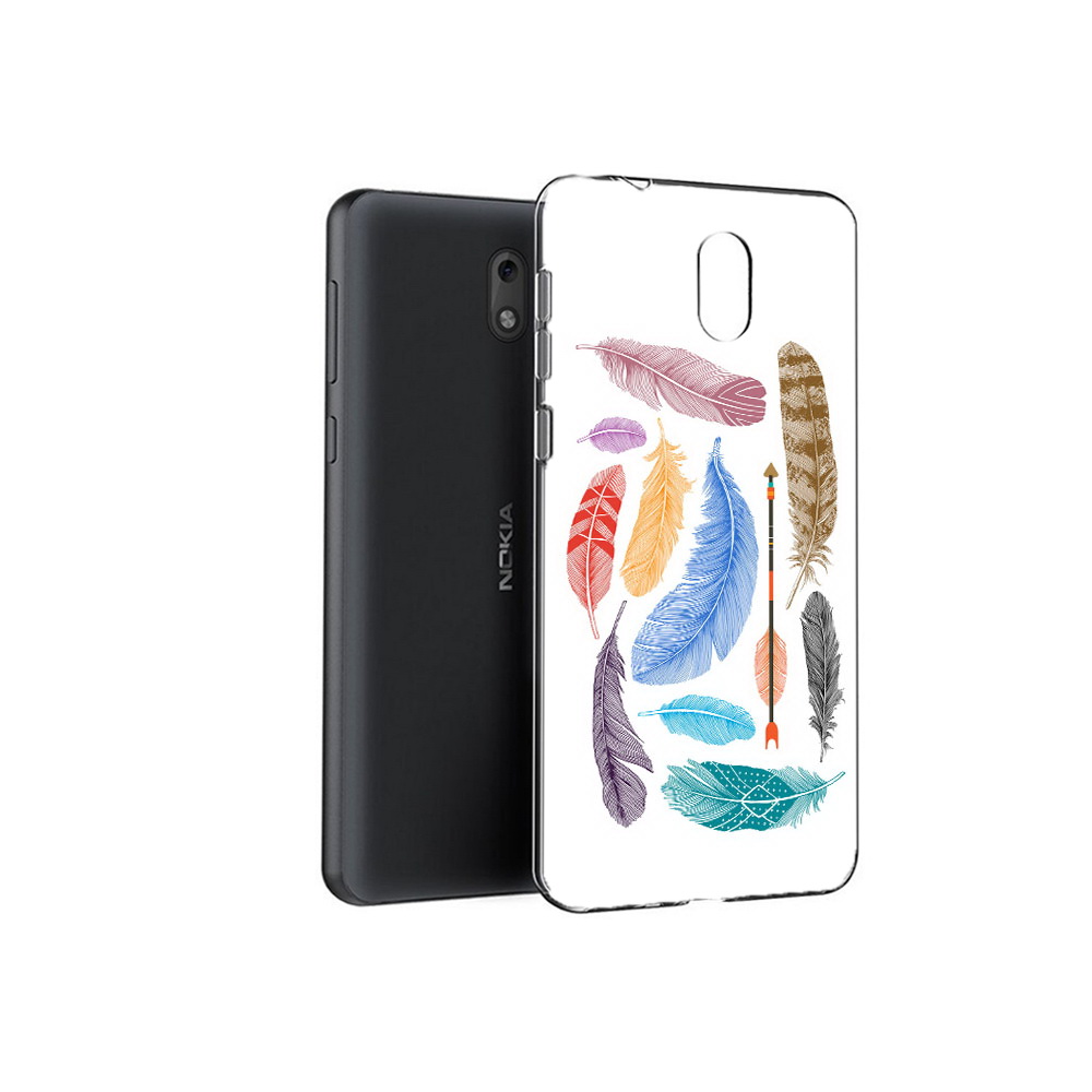 

Чехол MyPads Tocco для Nokia 2.1 разноцветные перья (PT114269.92.572), Прозрачный, Tocco