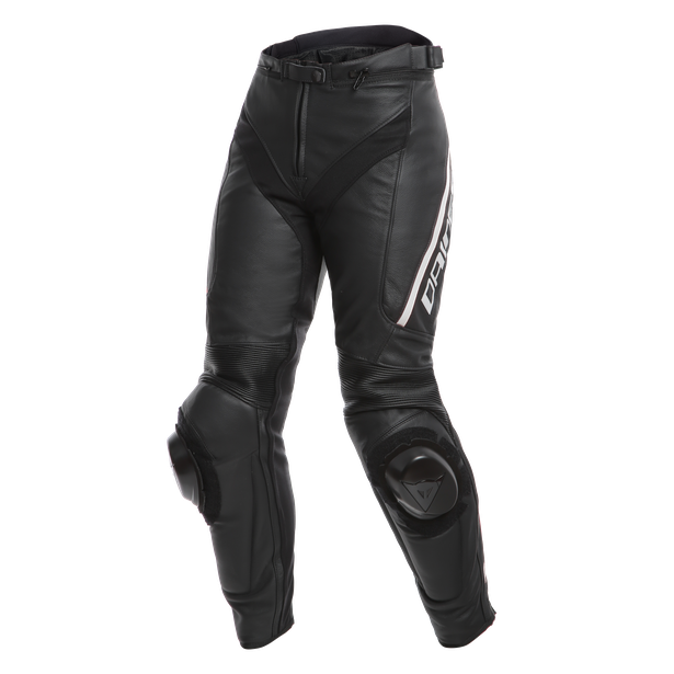 Брюки кожаные женские Dainese DELTA 3 LADY Black/Black/White (р.38)