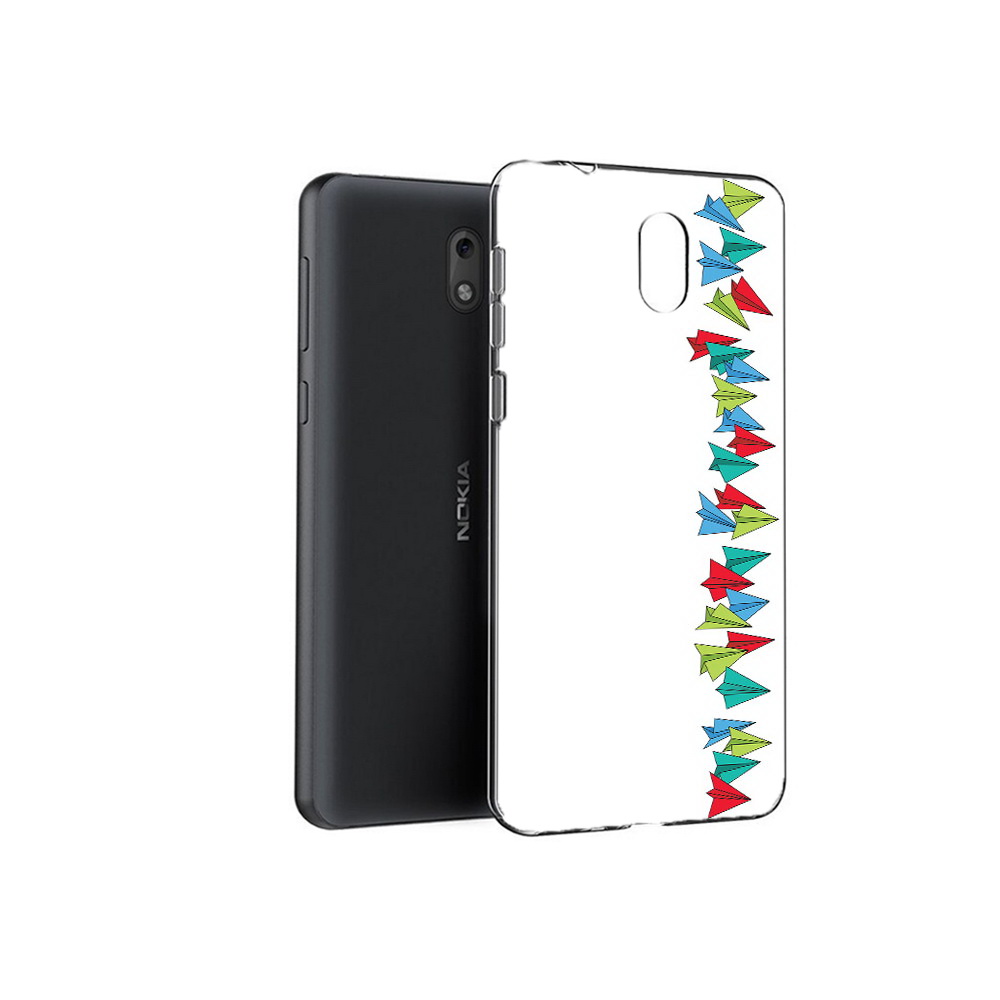 

Чехол MyPads Tocco для Nokia 2.1 самолетики из листочков (PT114269.92.593), Прозрачный, Tocco