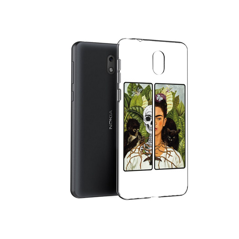 

Чехол MyPads Tocco для Nokia 2.1 сдвоенная картинка девушка скелет (PT114269.92.595), Прозрачный, Tocco