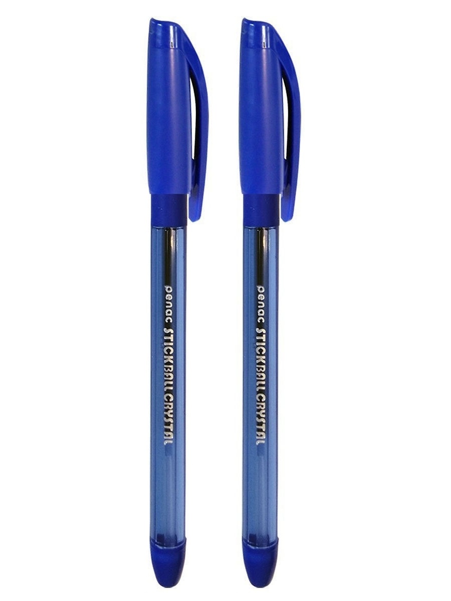 Ручка шариковая с маслянными чернилами PENAC Stick Ball Crystal, синяя (2шт)