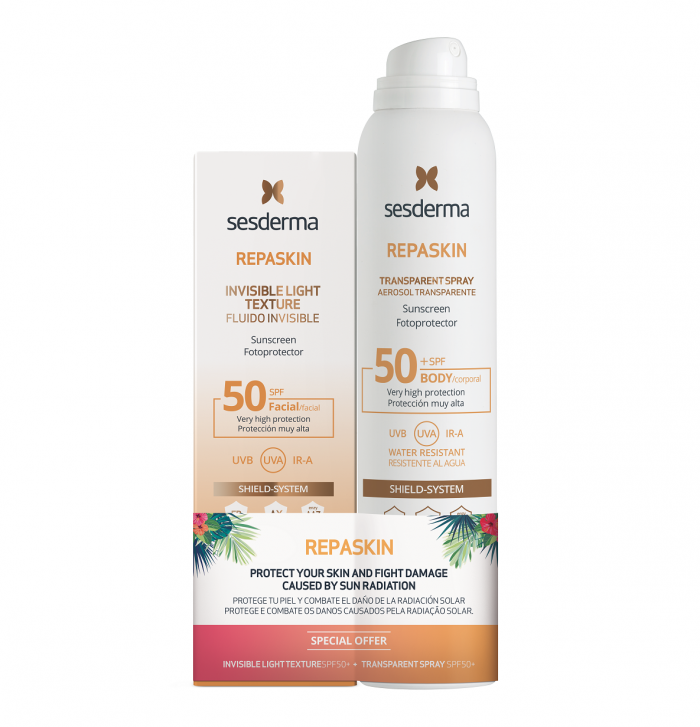 

Набор REPASKIN Invisible Light Texture SPF50 Средство для лица 50 мл+Спрей SPF50 200 мл
