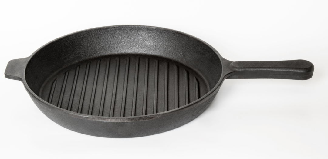 Сковорода Гриль чугунная DavrMetall 28 см, высота 4 см, круглая, с литой ручкой