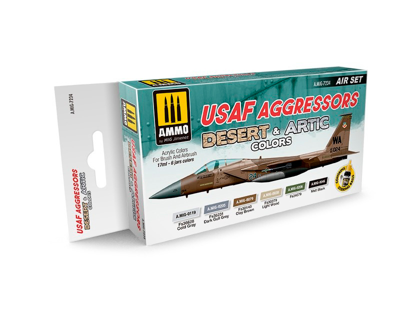 AMIG7234 Ammo Mig  Набор красок USAF AGGRESSORS DESERT  ARTIC COLORS