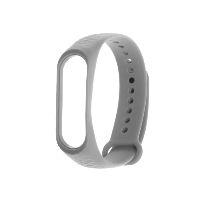 Ремешок для фитнес-браслета Mi Band 3/4 LuazON, ребристый, серый