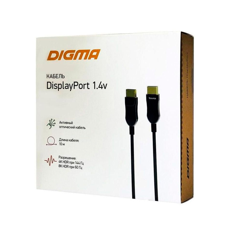 фото Кабель digma 1.4v aoc displayport (m)/displayport (m) 10м black