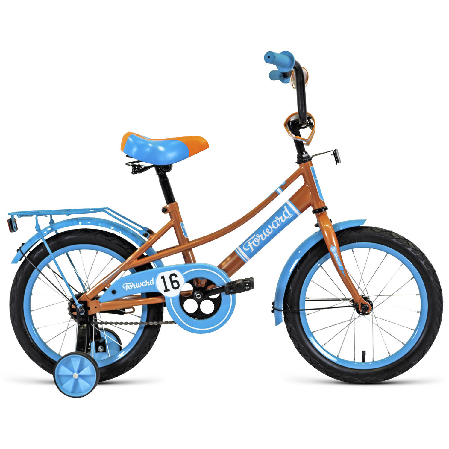 Двухколесный велосипед Forward Azure 16 2021, бежевый/голубой горный велосипед forward sporting 27 5 1 2 2021