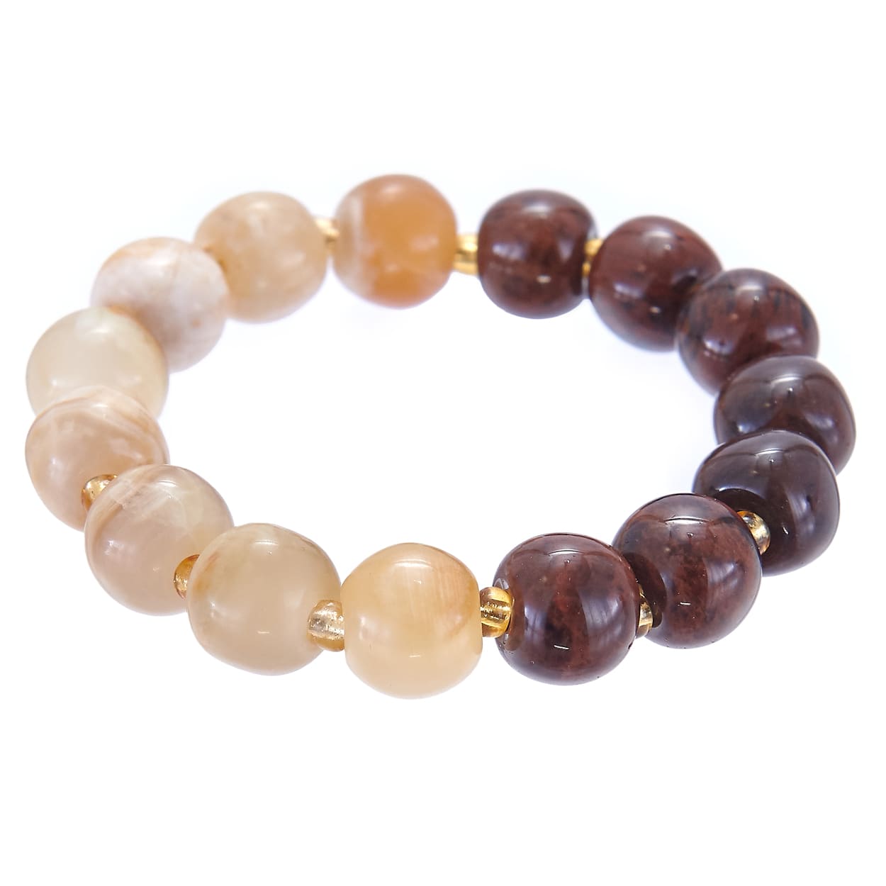 Браслет из нейлона с ониксом р.20 Давыдов Либер желтый/коричневый