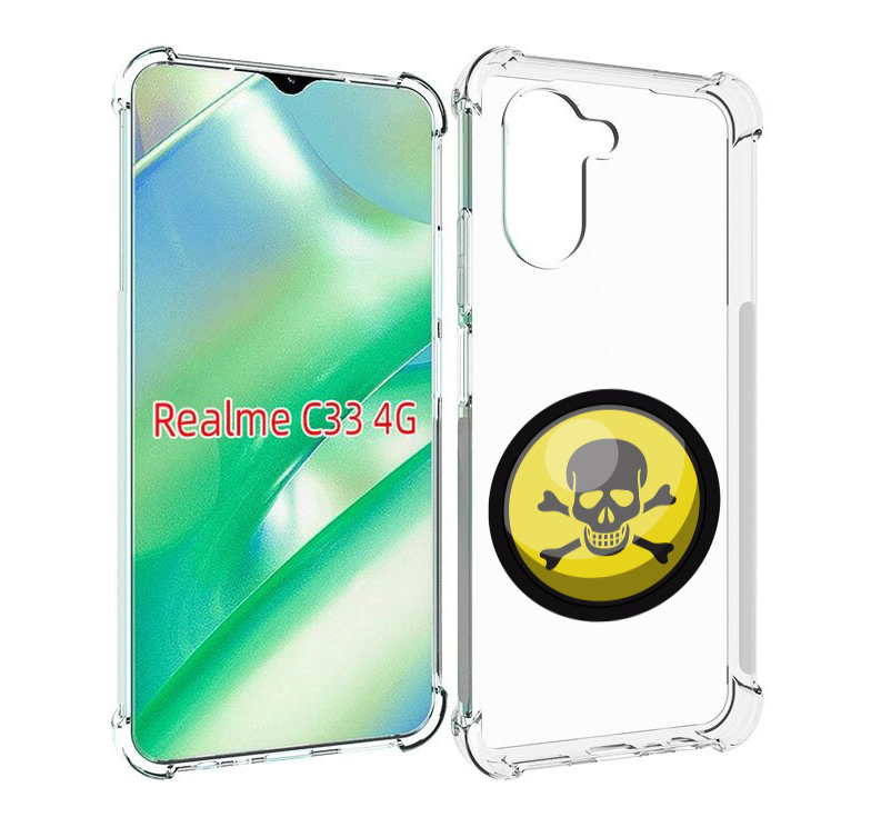 

Чехол MyPads желтый-череп для Realme C33 4G, Прозрачный, Tocco