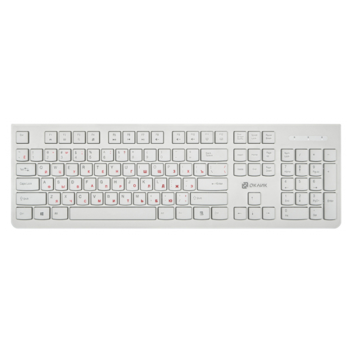 Проводная клавиатура OKLICK 505M White