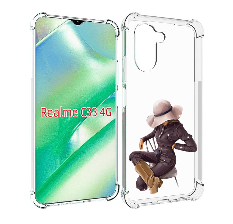 

Чехол MyPads загадочная-девушка-в-костюме женский для Realme C33 4G, Прозрачный, Tocco
