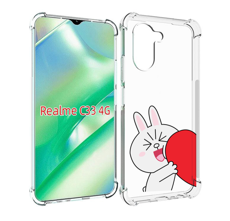 

Чехол MyPads зайчик-с-полуседрцем для Realme C33 4G, Прозрачный, Tocco