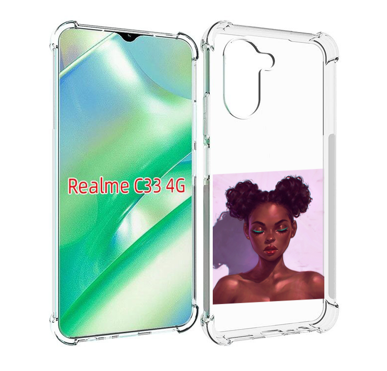 Чехол MyPads зеленые-стрелки женский для Realme C33 4G