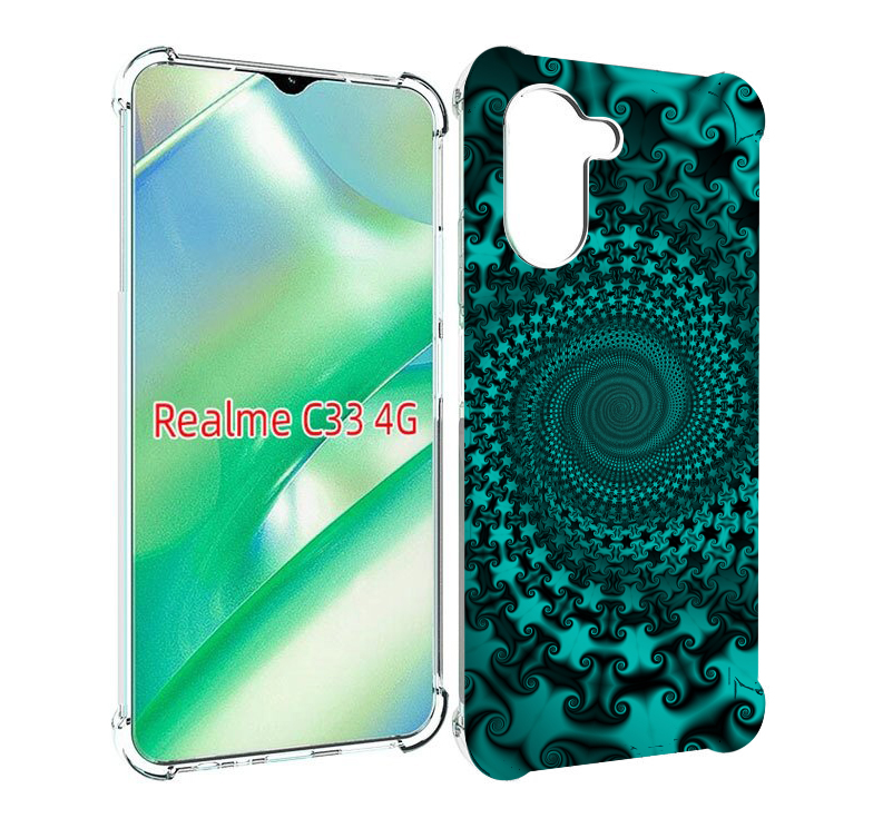 

Чехол MyPads зеленый-гипноз для Realme C33 4G, Прозрачный, Tocco