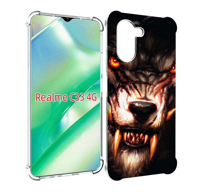 

Чехол MyPads злой голодный волк мужской для Realme C33 4G, Прозрачный, Tocco