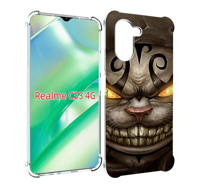 

Чехол MyPads злой котик с желтыми глазами для Realme C33 4G, Прозрачный, Tocco