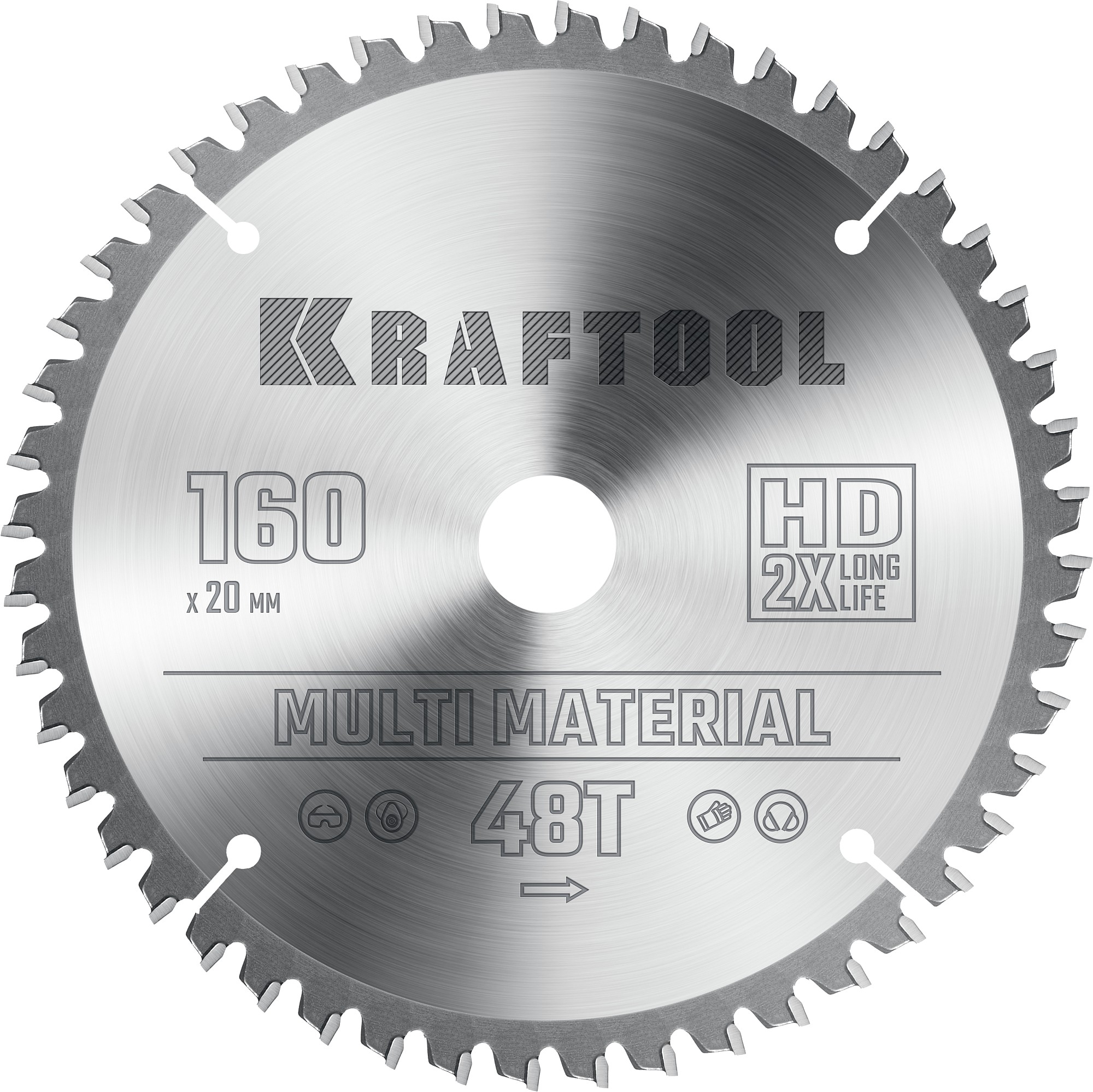 Диск пильный по алюминию Kraftool Multi Material 160х20 мм, 48Т 36953-160-20 диск пильный по дереву вихрь 73 10 4 2 160х20 мм 48 зубьев кольцо 16 20
