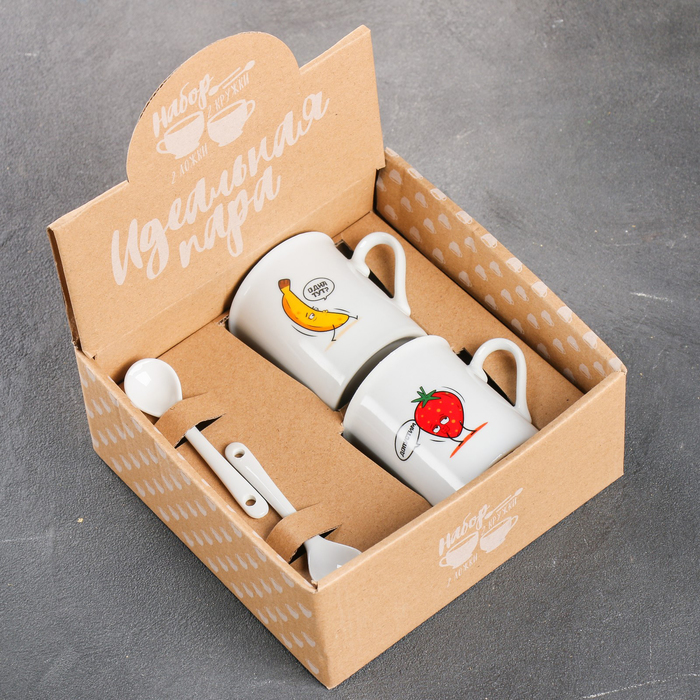 

Набор «Одна тут»: кружка 180 мл 2 шт., ложка 2 шт.