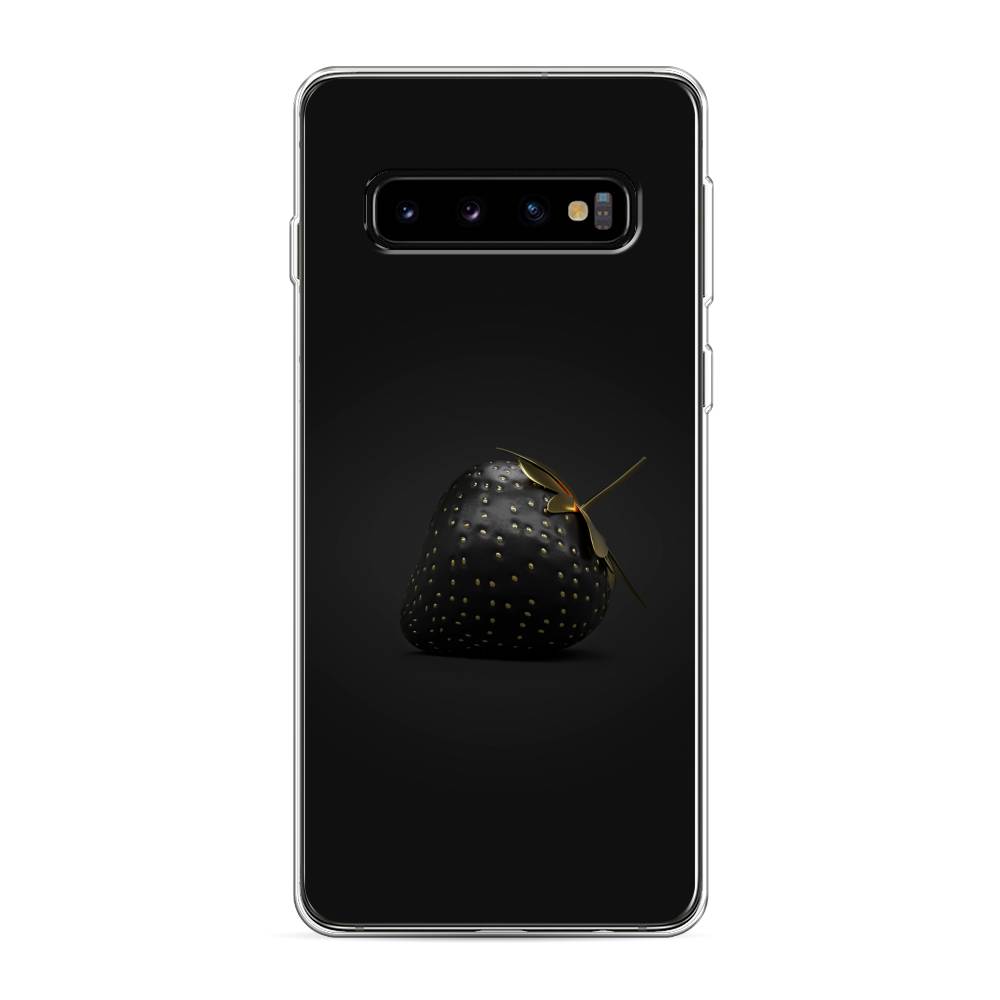 фото Силиконовый чехол "черная клубника" на samsung galaxy s10 awog