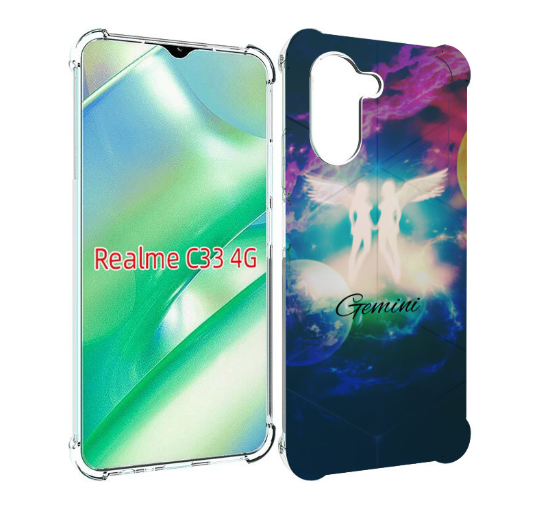 

Чехол MyPads знак зодиака близнецы 3 для Realme C33 4G, Прозрачный, Tocco