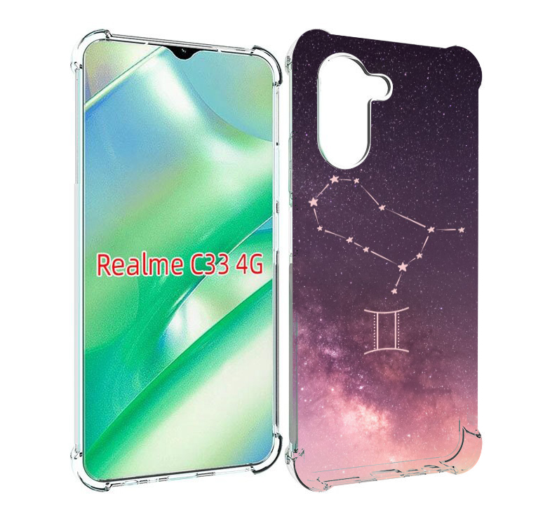 

Чехол MyPads знак зодиака близнецы 5 для Realme C33 4G, Прозрачный, Tocco