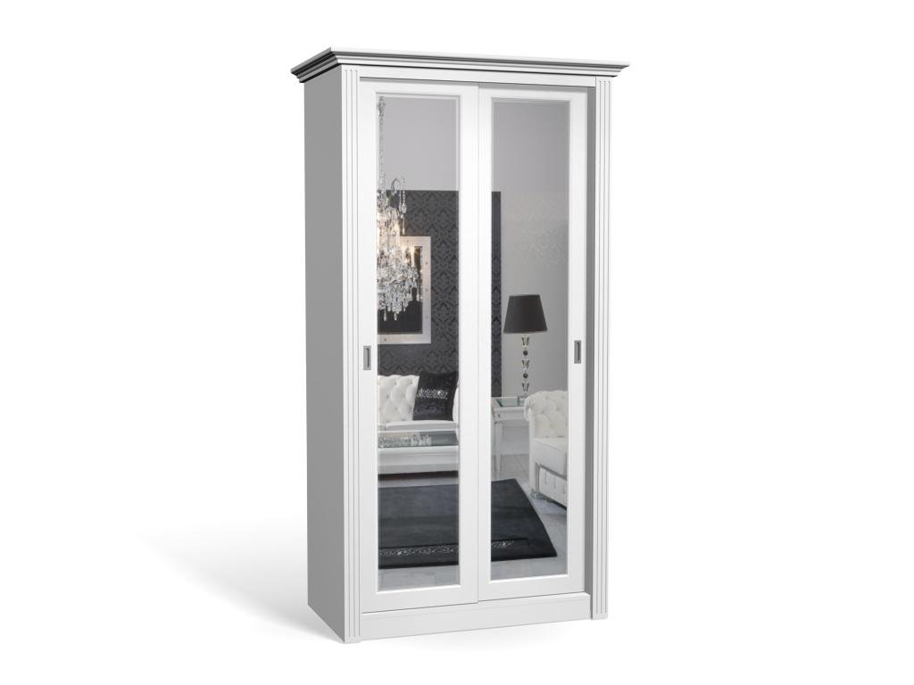 

Шкаф-купе Классика-12 МДФ для одежды с зеркалом двухдверный 180x220x70 Мегамебель, Белый, Классика-12