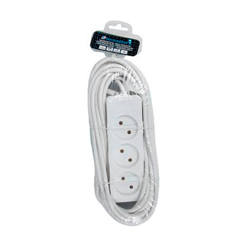 фото Удлинитель electraline 62000 white, 3 розетки, 1,5 м