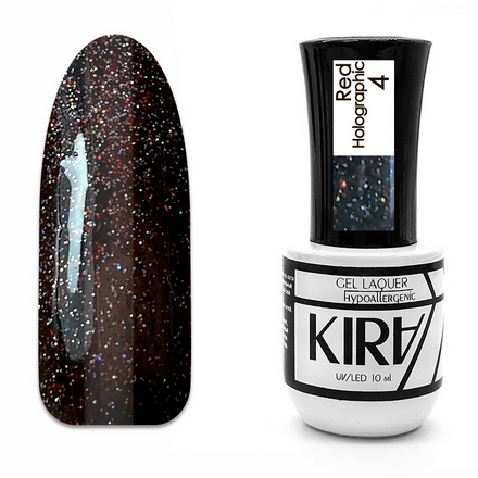фото Гель-лак kira red holographic №004