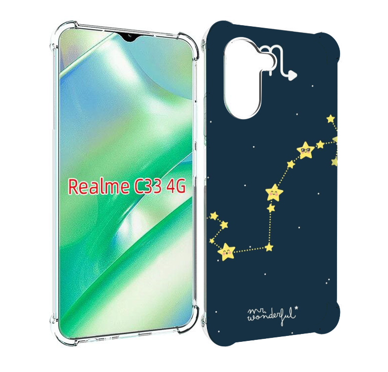 

Чехол MyPads знак зодиака скорпион 1 для Realme C33 4G, Прозрачный, Tocco