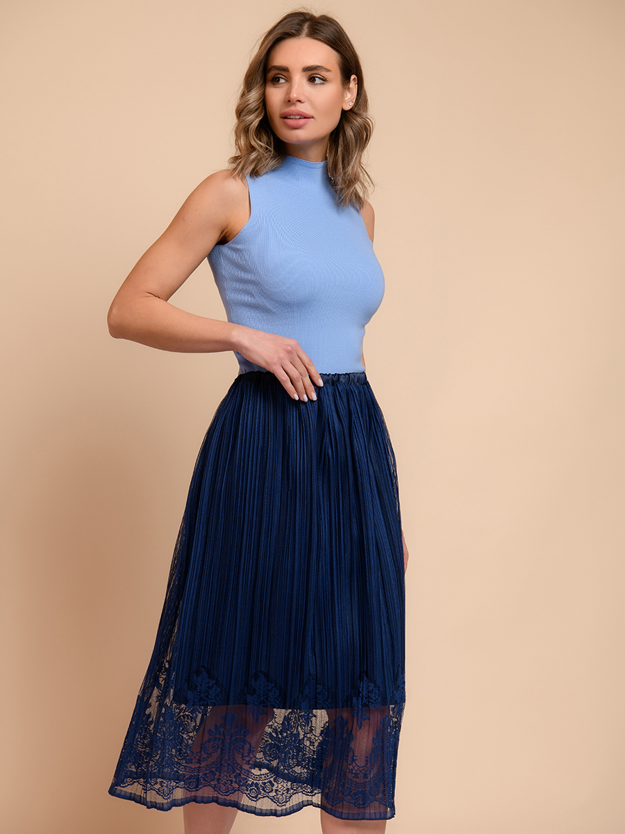 фото Юбка женская 1001dress 0122110-02431bk синяя 48