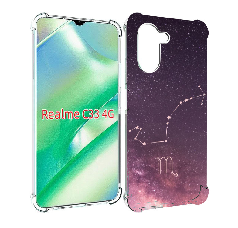

Чехол MyPads знак зодиака скорпион 4 для Realme C33 4G, Прозрачный, Tocco