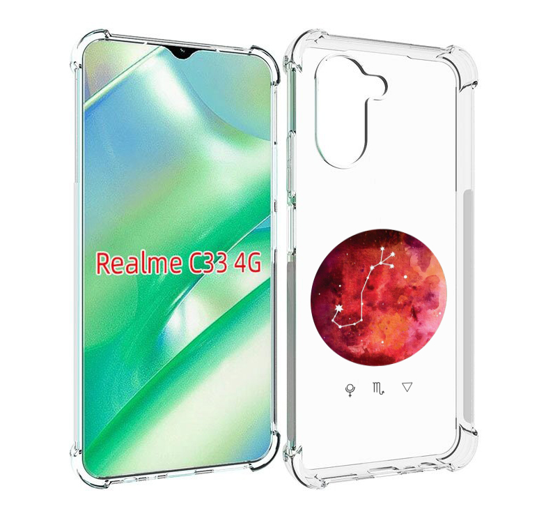 

Чехол MyPads знак зодиака скорпион 6 для Realme C33 4G, Прозрачный, Tocco
