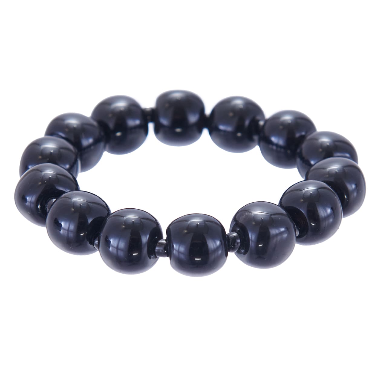 Браслет из нейлона с обсидианом р.22 Давыдов Эгида черный