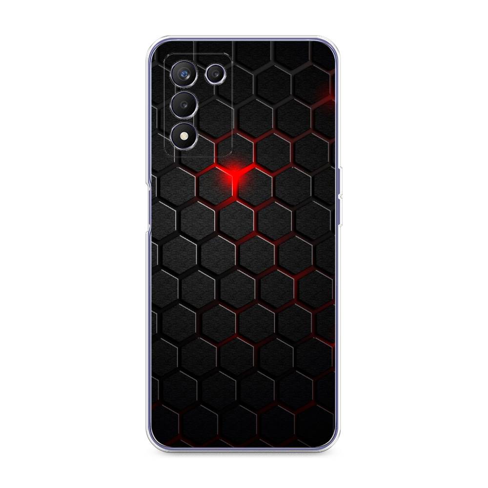 

Чехол Awog "Фон соты красные" для Realme Q3s, 257950-3