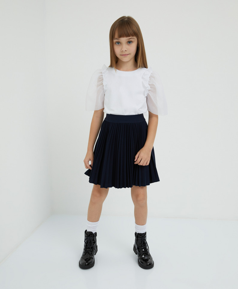 

Блузка белая с коротким рукавом Gulliver 221GSGMC1406 р.140, 221GSGMC1406