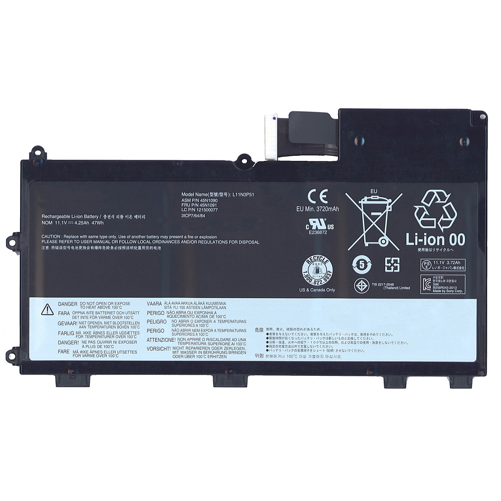 фото Аккумуляторная батарея для ноутбука lenovo thinkpad t430u ultrabook (l11n3p51) 47wh oem