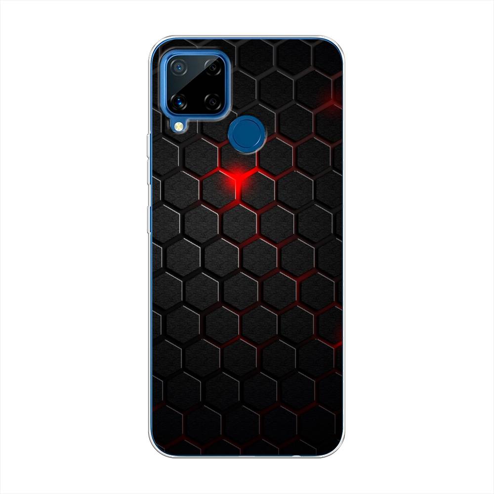 фото Чехол awog "фон соты красные" для realme c15