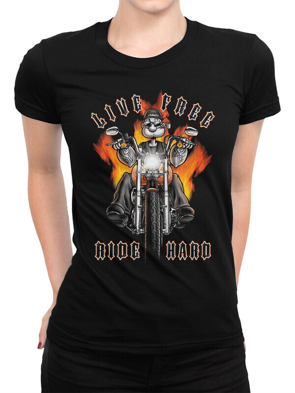

Футболка женская Dream Shirts Морячок Попай Женская 50007381 черная S, Морячок Попай Женская 50007381