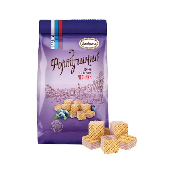 

Вафли Акконд Фортучинно классические шоколадные черничные 125 г