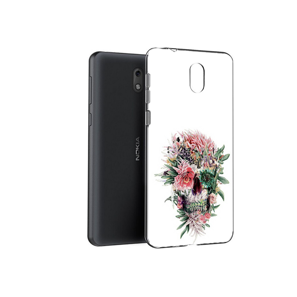 

Чехол MyPads Tocco для Nokia 2.1 череп из цветов (PT114269.92.677), Прозрачный, Tocco