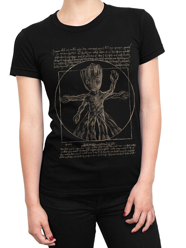 

Футболка женская Dream Shirts Витрувианский супергерой Женская 50007431 черная L, Витрувианский супергерой Женская 50007431