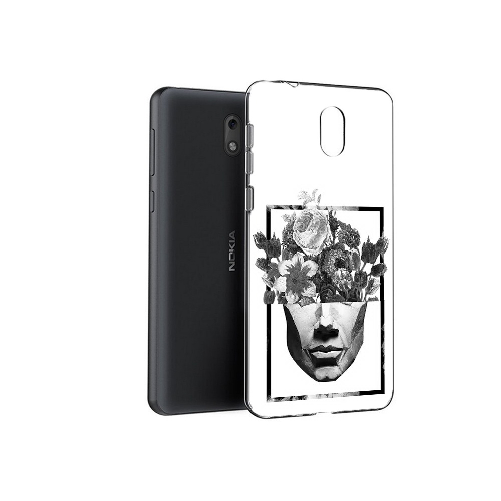 

Чехол MyPads Tocco для Nokia 2.1 черно белая ваза в абстракции (PT114269.92.678), Прозрачный, Tocco