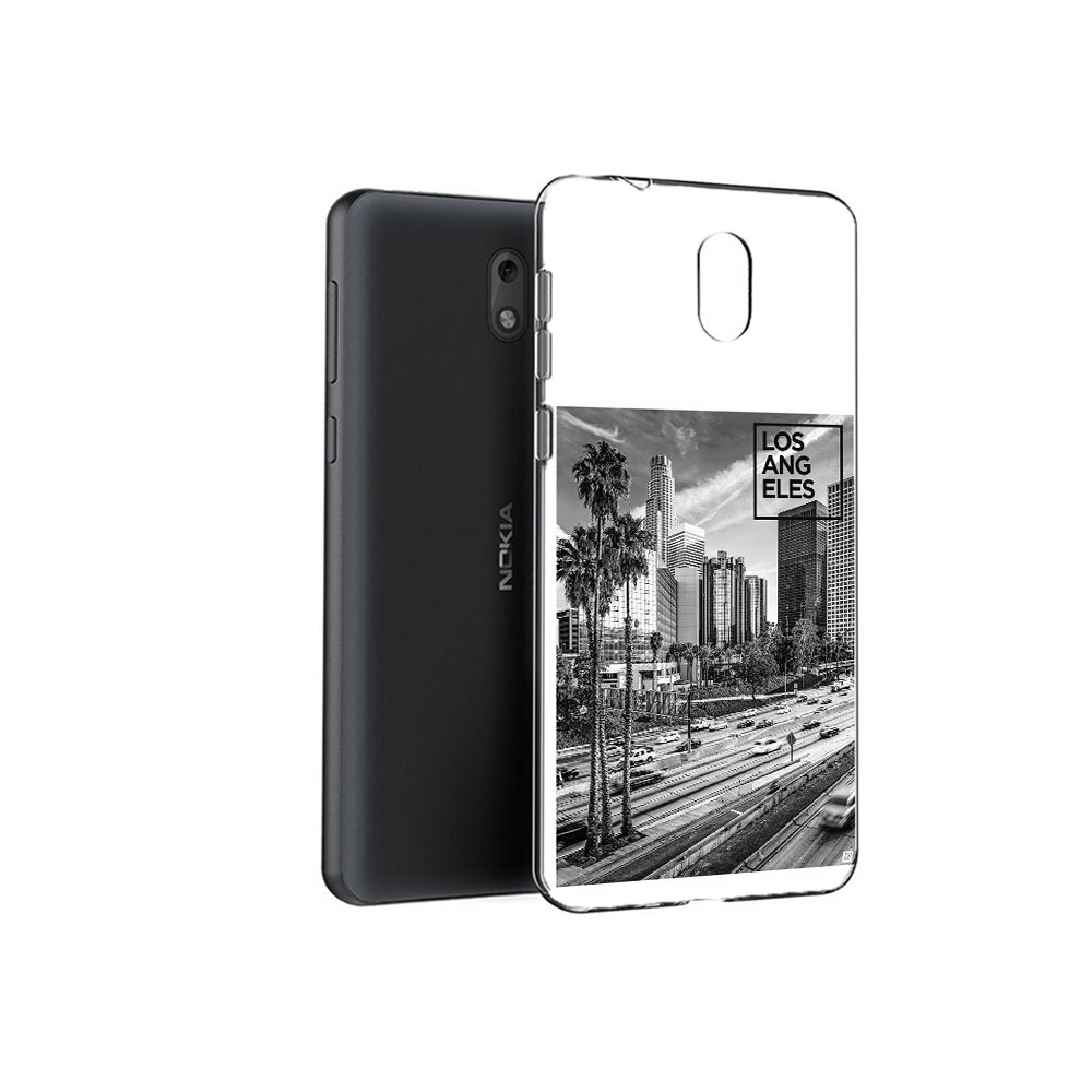 

Чехол MyPads Tocco для Nokia 2.1 черно белый лос анджелес (PT114269.92.685), Прозрачный, Tocco