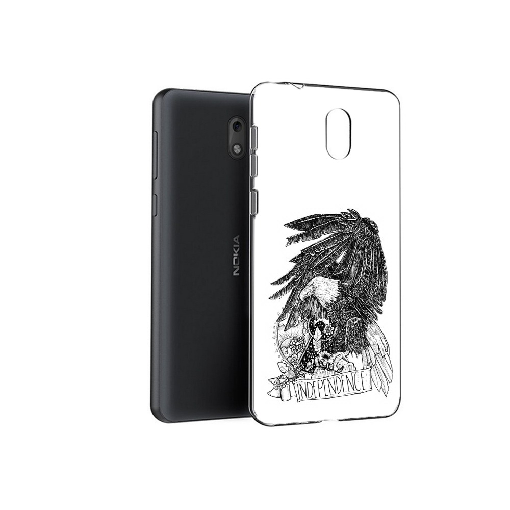 

Чехол MyPads Tocco для Nokia 2.1 черно белый сокол (PT114269.92.688), Прозрачный, Tocco