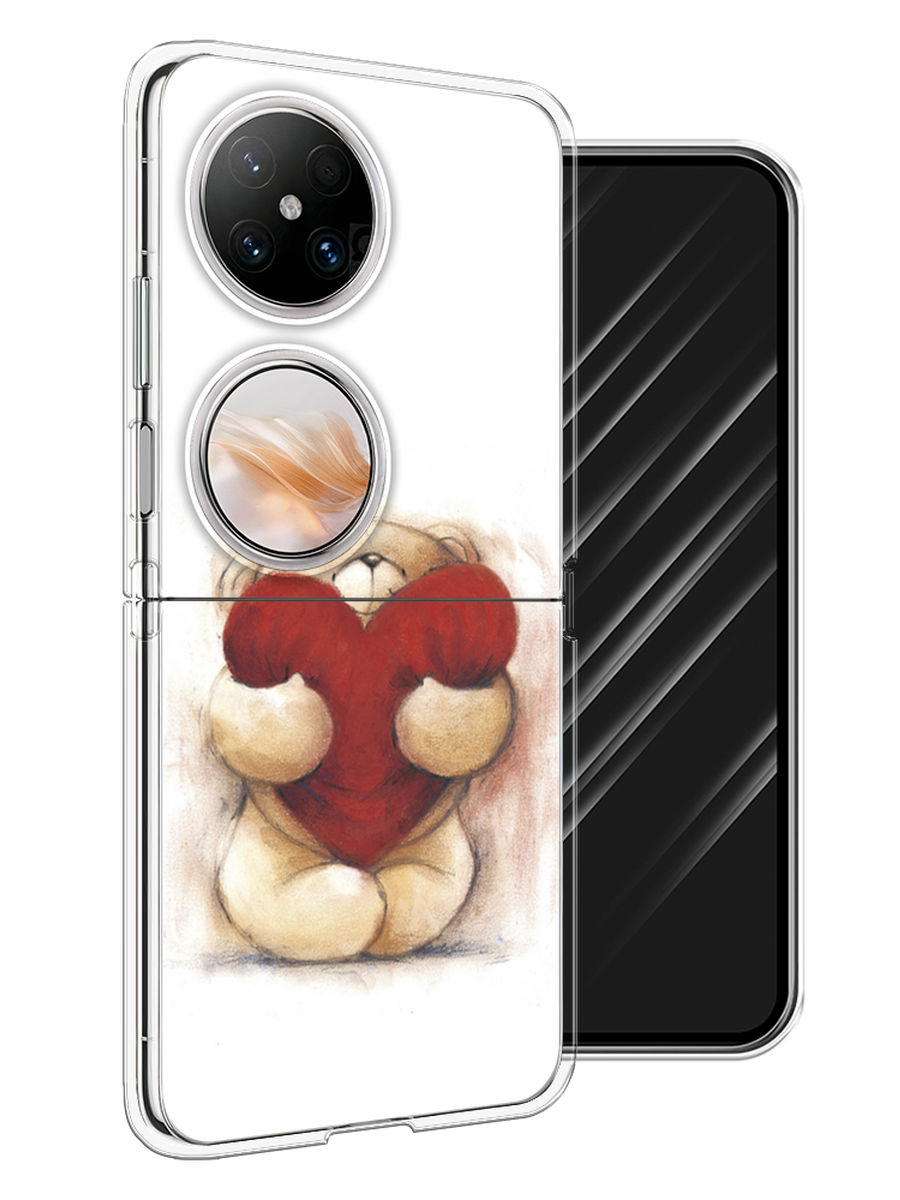 

Чехол Awog на Huawei Pocket 2 "Мишка с сердцем 1", Белый;бордовый;бежевый, 6123850-1
