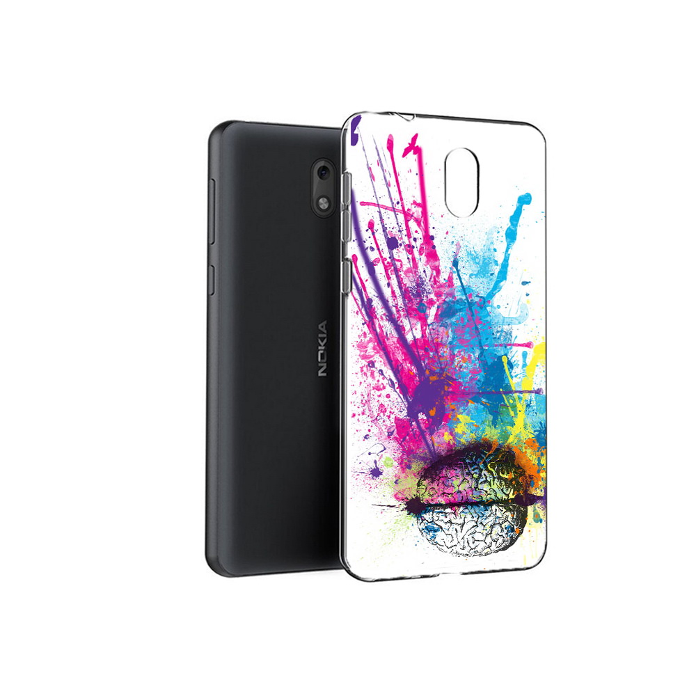 

Чехол MyPads Tocco для Nokia 2.1 яркий красочный мозг (PT114269.92.710), Прозрачный, Tocco
