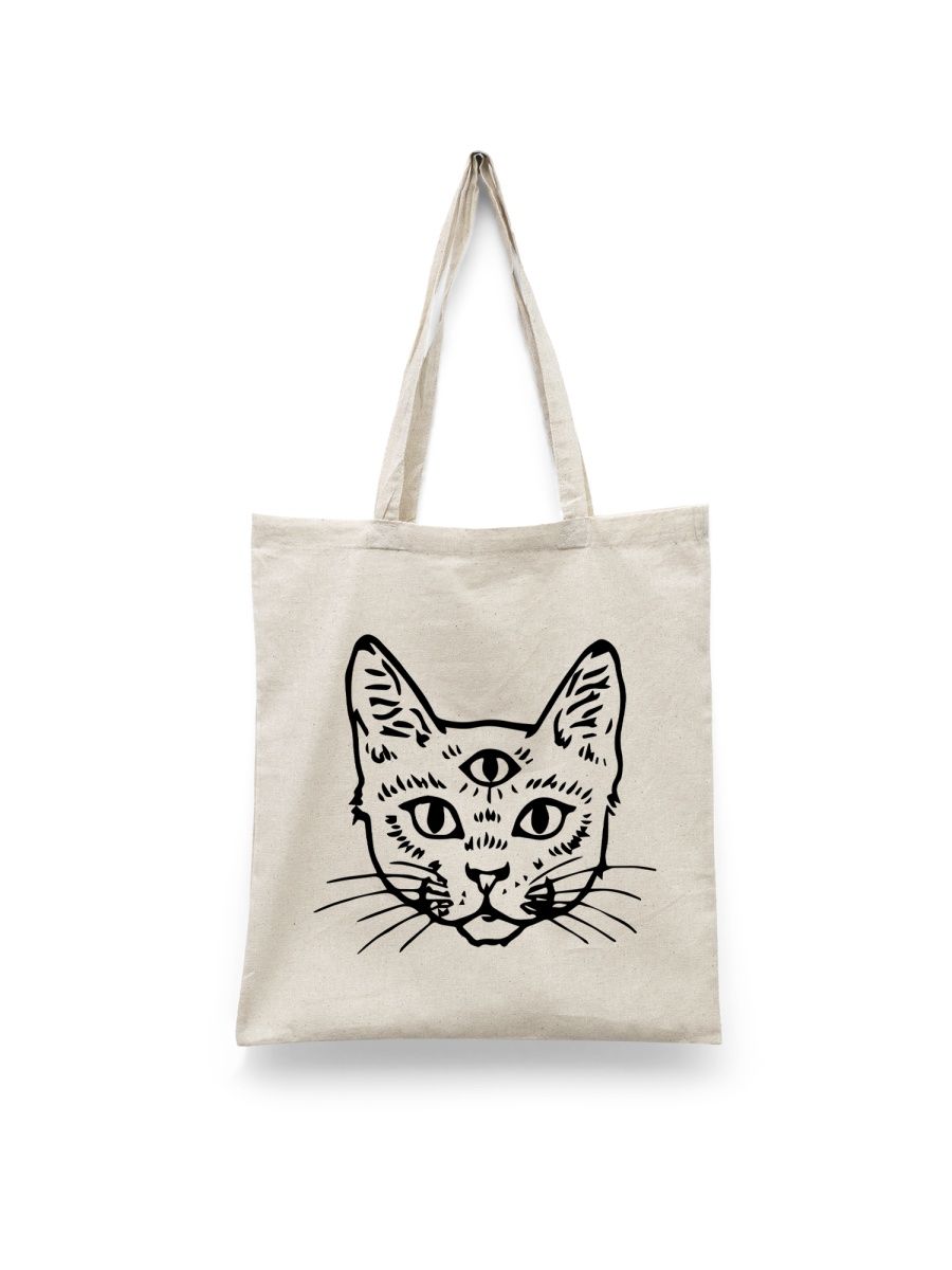 

Шоппер унисекс Каждому Своё Кот/Котик/Cat JJCT13, белый, Кот/Котик/Cat JJCT13